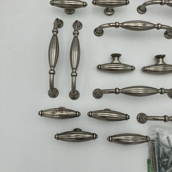 Stone Mill French Country 5 in. CC Weathered? Nickel Cabinet Pulls 8 & 14 Drawer - Picture 3 of 9